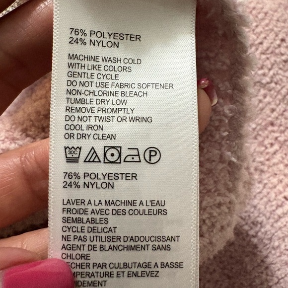 Tommy Bahama Pink Poncho Sweater with Fuzzy Texture - Picture 8 of 12